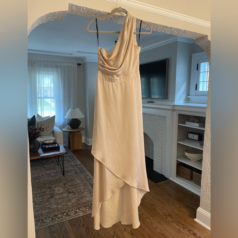 Light taupe - beige - cream bridesmaid ASOS. worn once, dry cleaned, no stains.